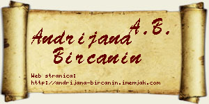 Andrijana Birčanin vizit kartica